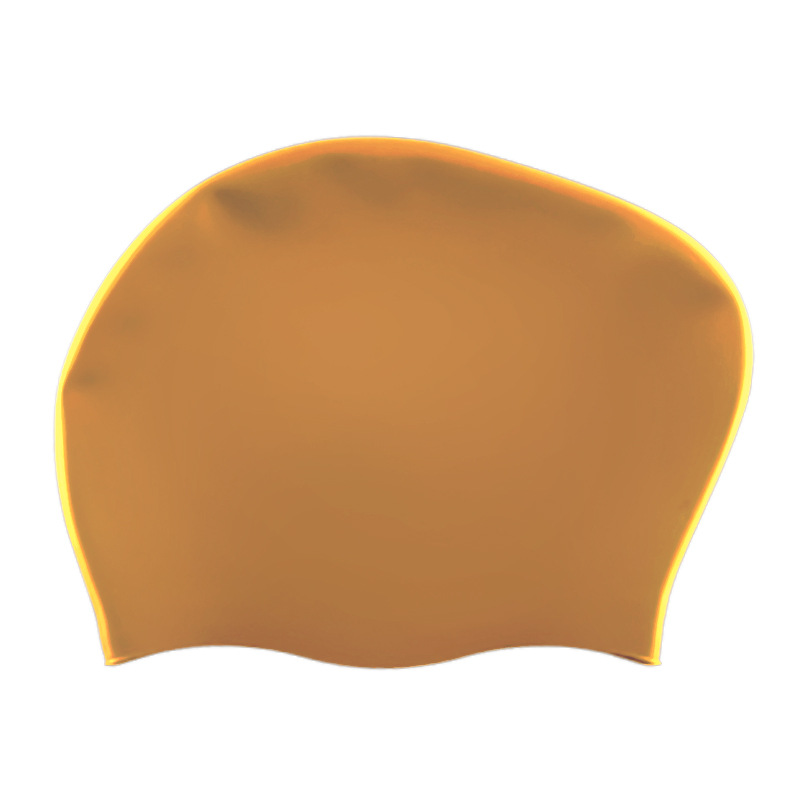 Gorro de natación de silicona de 60g para cabello largo de mujer, en stock, impermeable, de color sólido, con logo personalizable, venta directa de fábrica para cabello largo.