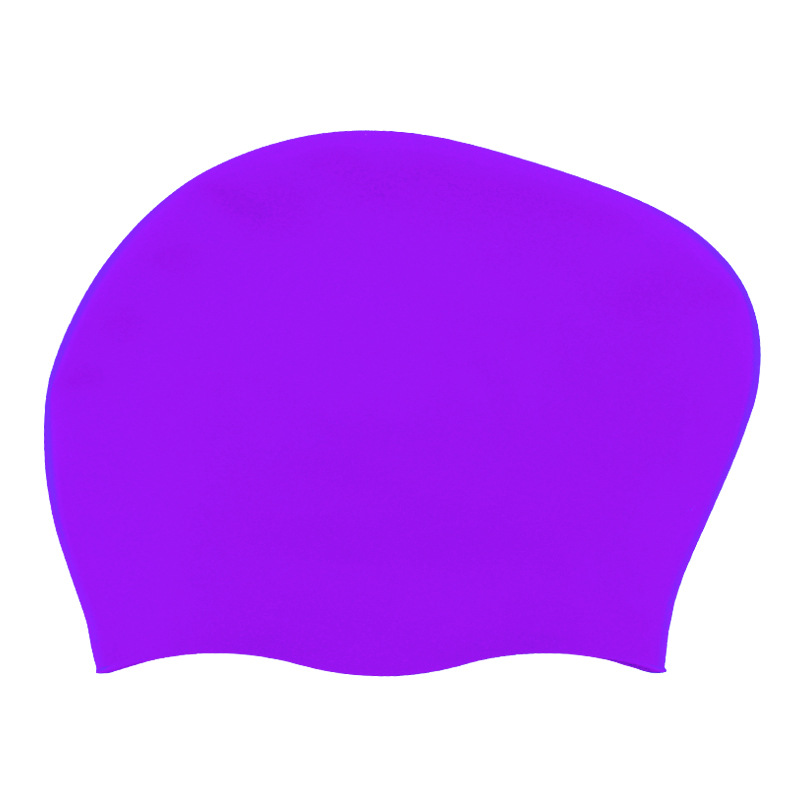 Gorro de natación de silicona de 60g para cabello largo de mujer, en stock, impermeable, de color sólido, con logo personalizable, venta directa de fábrica para cabello largo.