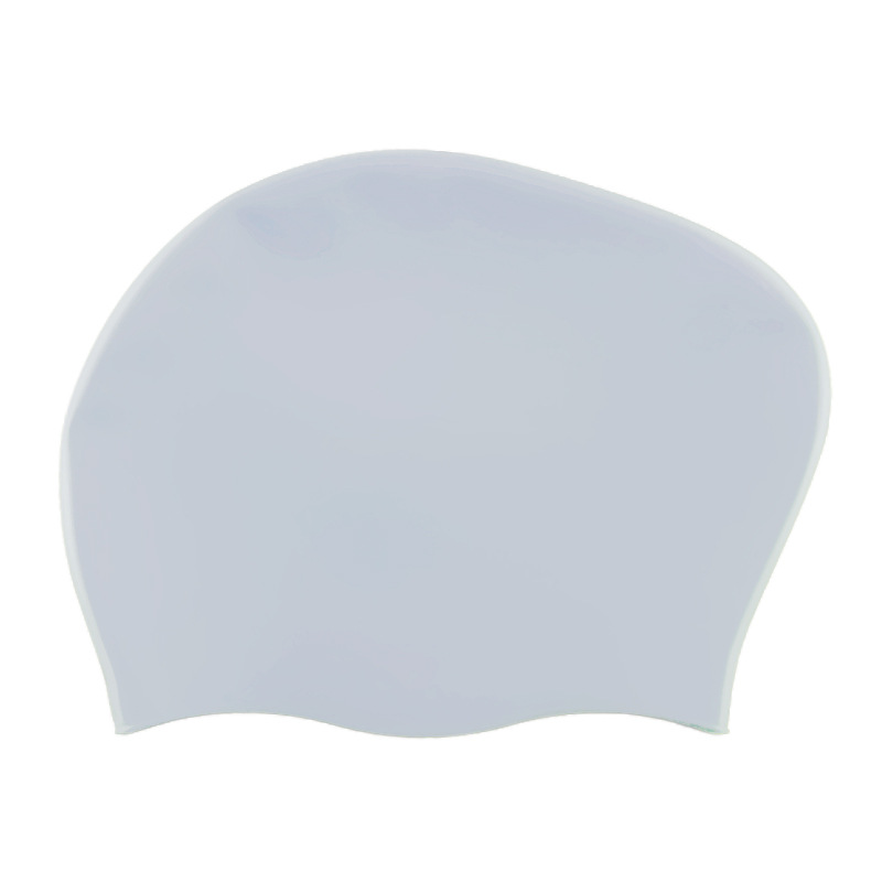 Gorro de natación de silicona de 60g para cabello largo de mujer, en stock, impermeable, de color sólido, con logo personalizable, venta directa de fábrica para cabello largo.