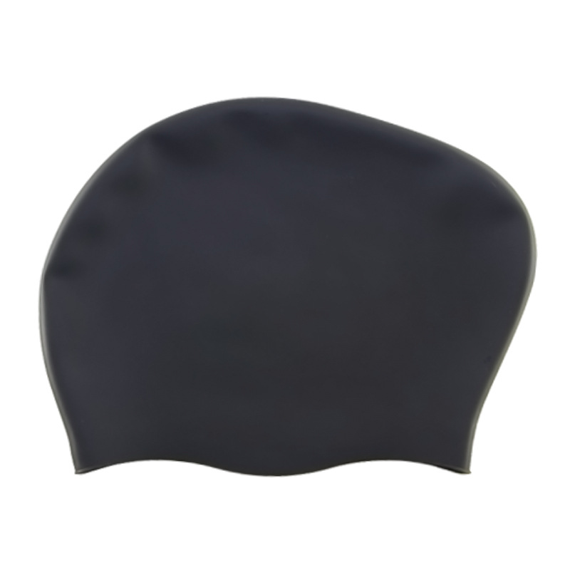 Gorro de natación de silicona de 60g para cabello largo de mujer, en stock, impermeable, de color sólido, con logo personalizable, venta directa de fábrica para cabello largo.