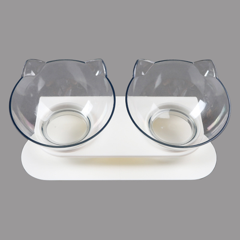 Suministro directo de fábrica nuevo gato cara doble tazón antideslizante desmontable oblicua boca gato tazón de mascotas tazón portátil perro tazón gato tazón