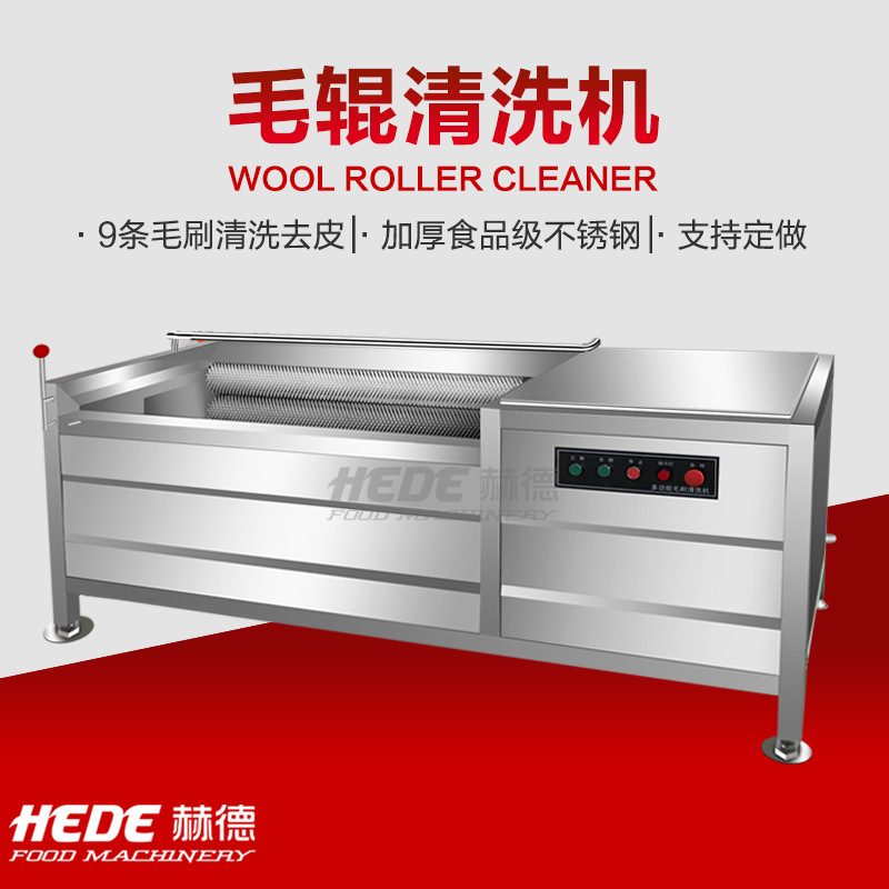 云南鬼子姜毛刷清洗机 鲜小姜清洗去泥机 大姜毛辊清洗去皮机