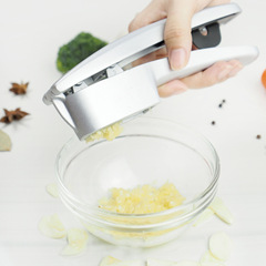 Two-in-One Alloy Garlic Paste Tool Garlic Press Garlic Slicer Garlic Peeler Set Cleaning Brush