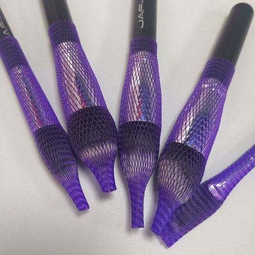 【】12cm Purple Makeup Brush Net Cover - Large Makeup Pen Shaping Protection Cover - Fluffy Storage Net