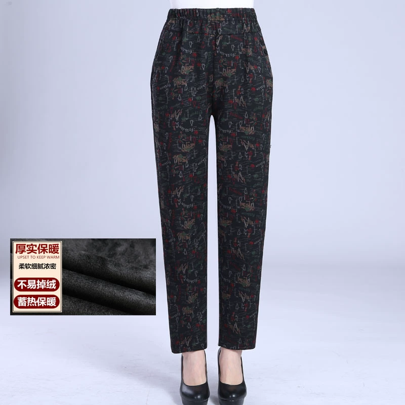 2010 Женская верхняя одежда с высокой талией 2019 осень-зима Новые кашемировые брюки плюс толстые плюс теплые брюки на флисовой подкладке 8XL New Special