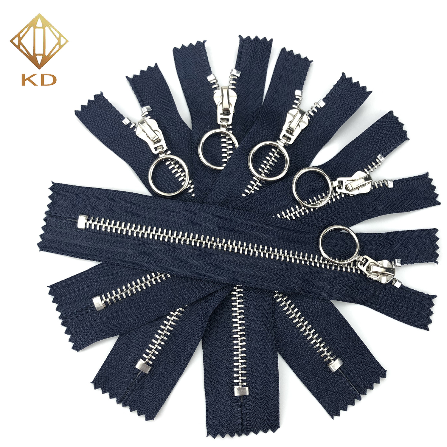 跨境专供 5号白金闭口金属拉链定尺寸裤子服装箱包时尚金属拉链