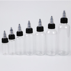 10/20/30/50/60/80/100/120ml transparent PE tipped gel rotating squeeze bottle for refilling