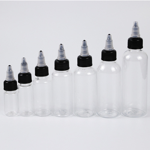 10/20/30/50/60/80/100/120ml transparent PE tipped gel rotating squeeze bottle for refilling