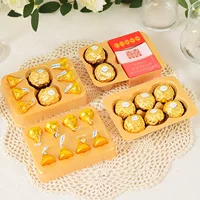 Прямоугольная свадебная коробка для конфет, сигарета плюс 2 Ferrero 6, 8 шоколадных капель воды, нижний ряд