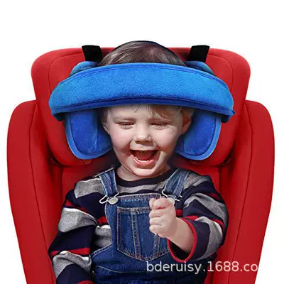 Spot Car Baby Headrest Head Fixed Belt Children's Car Safety Chair Sleep Pillow Auxiliary Belt Protective Pad (Headrest) - blue
