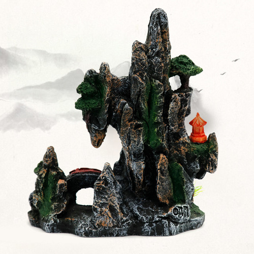 Fish tank rockery avoid tree hole fish tank landscaping package simulated rockery resin rockery aquarium decorative stone