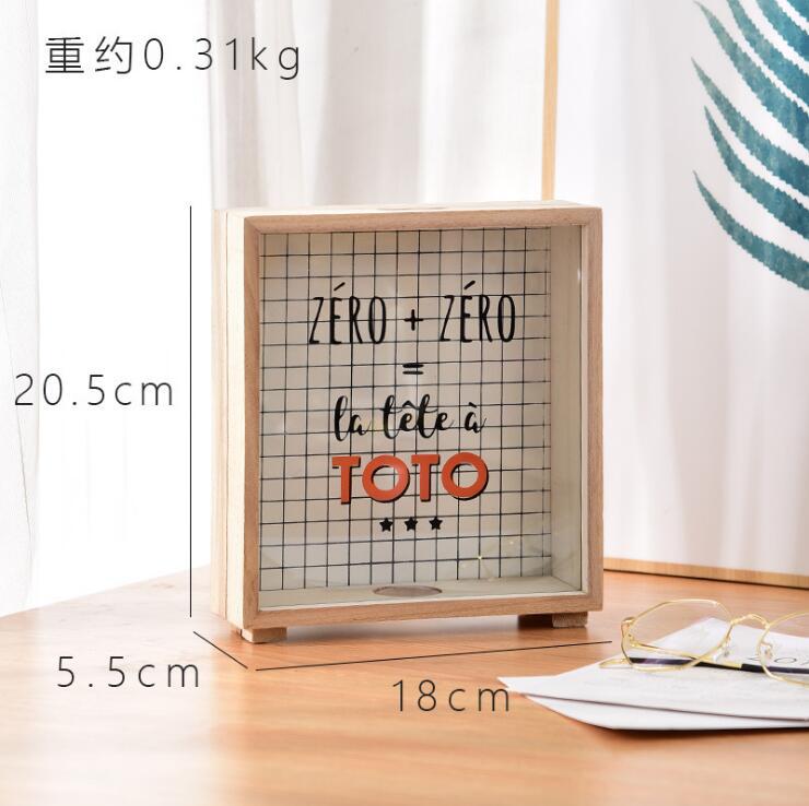 Nórdico ins creativo hogar de madera alcancía dormitorio escritorio decoración foto apoyos sundries caja almacenamiento