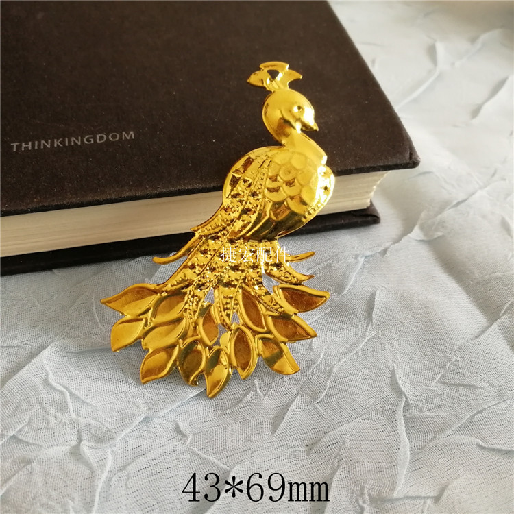 43*69mm 孔雀铁艺工艺品材料 结婚婚礼装饰品 新娘婚庆用品批发