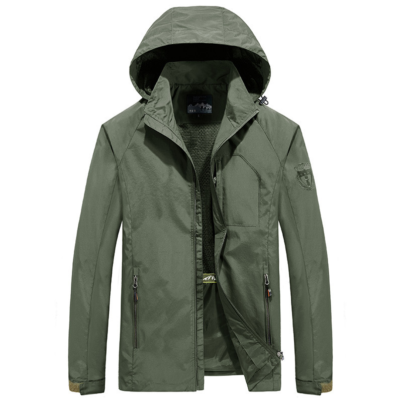 Spring and Autumn men's jacket casual jacket men's jacket windproof rain-proof outdoor sports hooded jacket men's