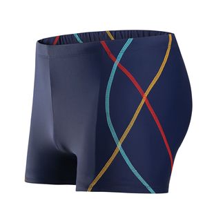 2023 fashionable breathable Men's high elastic boxer swimming trunks casual beach hot spring swimming trunks swimming training shorts wholesale