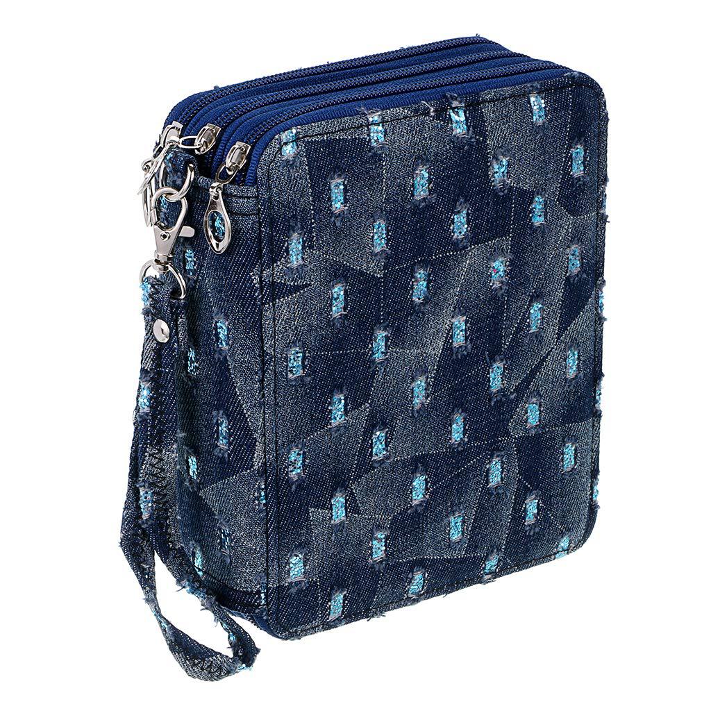 Estuche de Almacenamiento de Lápices de Colores para Estudiantes, de Tela Oxford, con 78 Orificios, para Dibujar, de Gran Capacidad