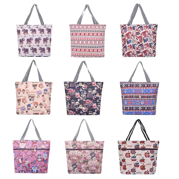 新款卡通韩版帆布包手提单肩包撞色百搭时尚女包厂家直销