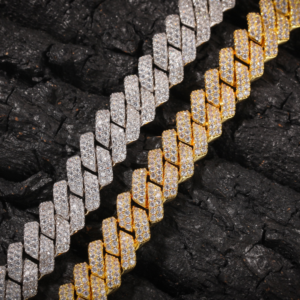 Venta caliente transfronteriza hip hop micro incrustaciones ZIRCON pulsera hombres de alta calidad personalidad bar pulsera cubana