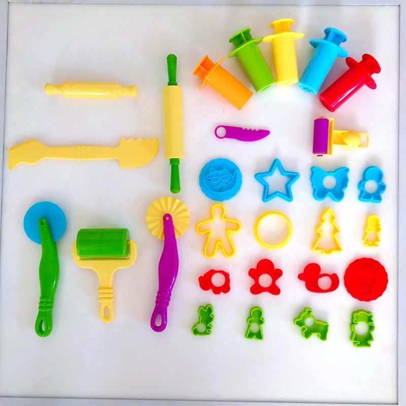 Arcilla coloreada ciencia y educación juguetes DIY fideos plastilina clase de arte haciendo herramientas grandes arcilla ligera impresión animal traje 30p