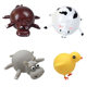 Foreign trade hot novelty toy TPR blowing animal wave ball tpr animal racket ball soft rubber inflatable ball toy
