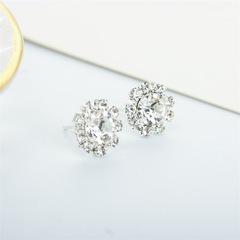 Korean-style Sunflower Zircon Stud Earrings | Fashionable Crystal Gemstone Earrings | Wholesale European & American Export Ear Accessories