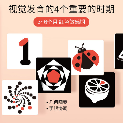 Black and White Card Baby Early Education Card Concentration Training Flash Card Colorful Visual Stimulation Card Set 0-36 Months