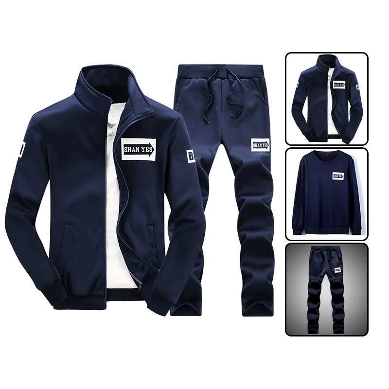 Мужской набор из трех частей повседневный костюм молодежный свитер спортивная одежда трансграничный набор из двух частей