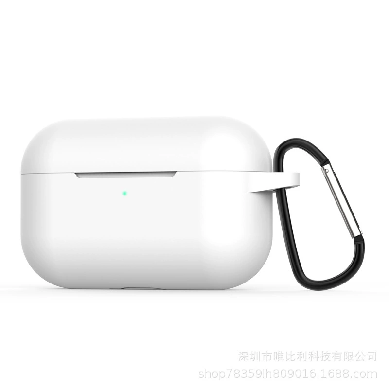 Силиконовый защитный чехол для Apple AirPods Pro, карабин, совместим с беспроводной зарядкой