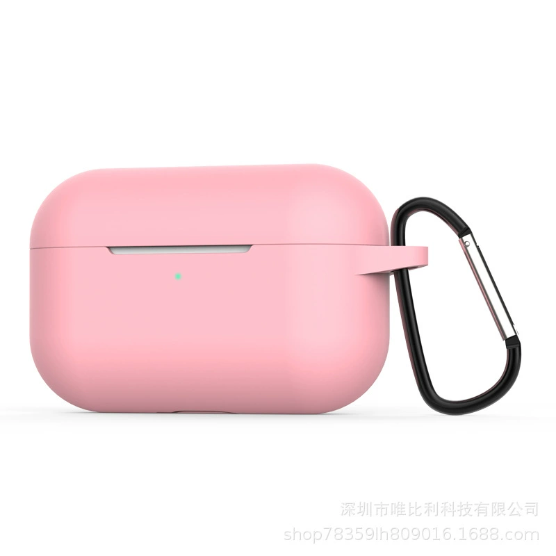 Силиконовый защитный чехол для Apple AirPods Pro, карабин, совместим с беспроводной зарядкой