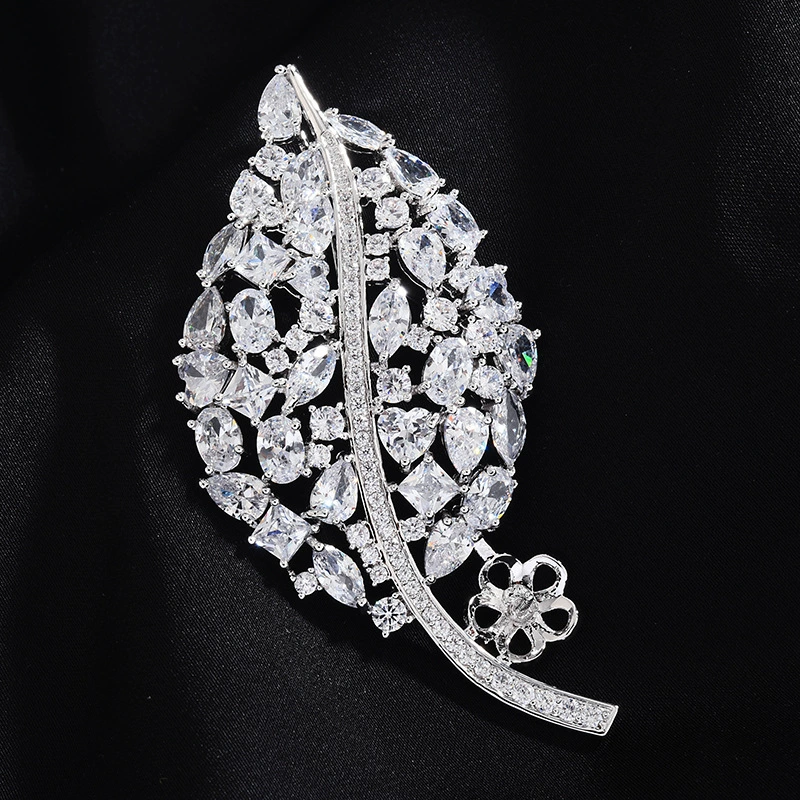 Fashionable zirconium, brooch, accessories lapel pin from pearl, Korean style