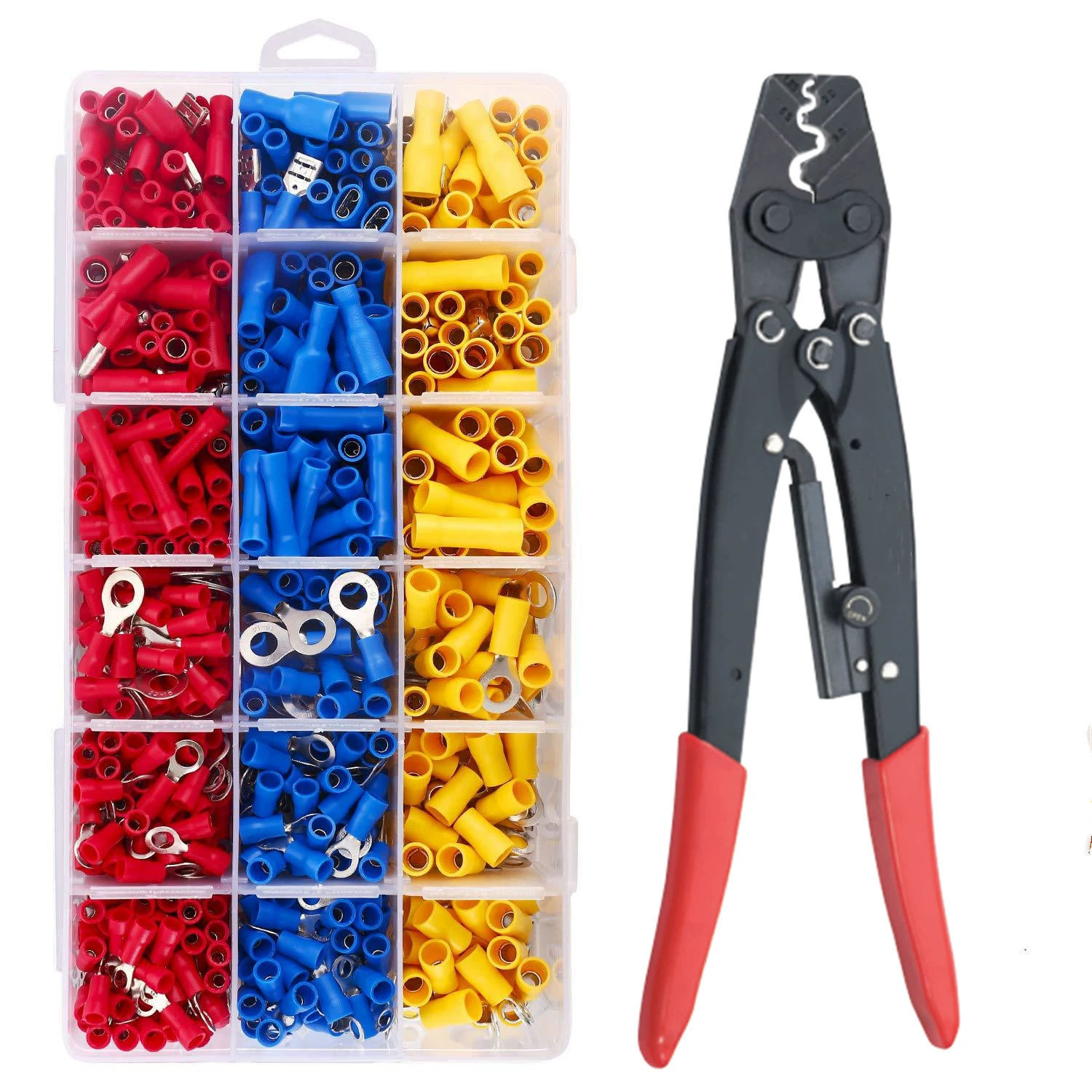 AliExpress Горячая продажа HS-16 обнаженных клеммных плоскогубцев 400pcs предварительно изолированных клемм комбинированный набор