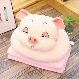 日本代购瞌睡猪午睡枕办公室趴睡枕学生趴趴枕午休靠垫抱枕被子