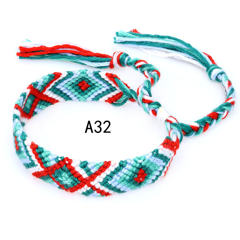La Venta caliente europea y americana tejida pulsera Nepal estilo étnico tejido a mano Arco Iris Lucky amistad pulsera
