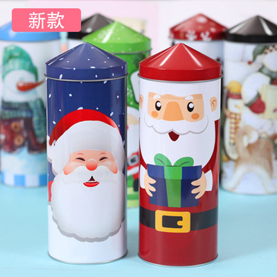 Christmas Iron box Steeple Iron box chocolate candy packing Box Tin box food seal up Cans