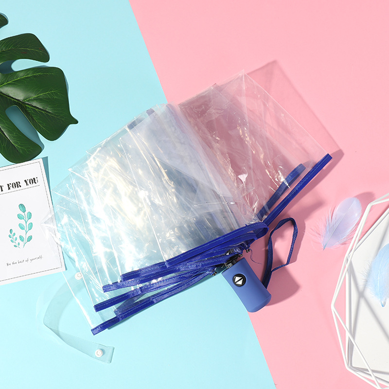 Borde azul marino automático (mango azul marino)