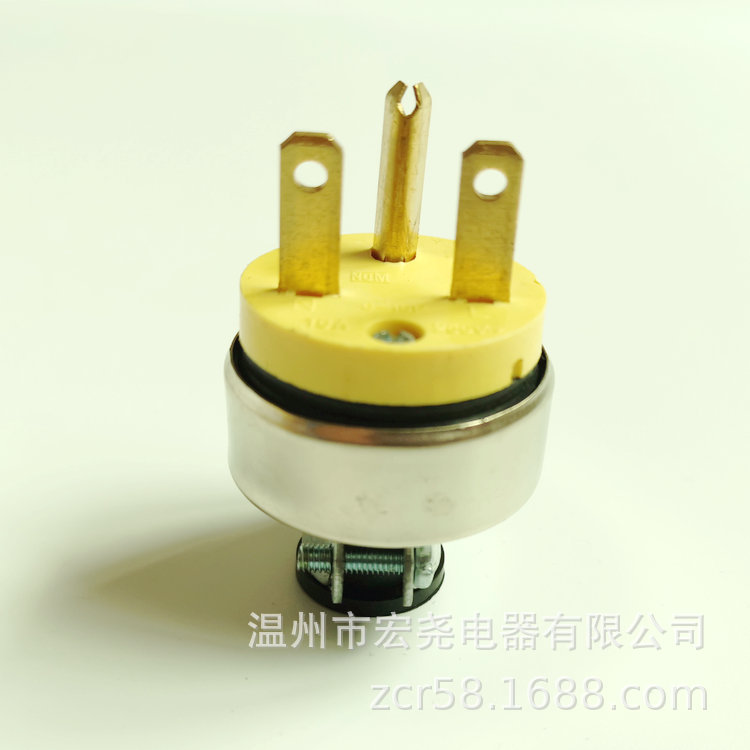 U44-3P 250V 出口南美 装配式可拆接线电源插头 三相横插抗摔插头