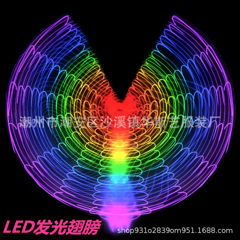 Светодиодные Светящиеся Крылья для танцев бабочек Красочный танцевальный светящийся реквизит Флуоресцентный плащ для танца живота