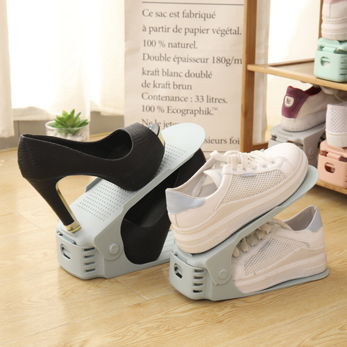 Adjustable storage shoe rack double-layer shoe support bedroom space-saving home dormitory artifact storage slippers shoe cabinet shoes
