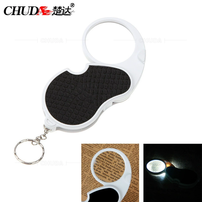 Легкий/Нескользящий металлический корпус лупа/подарок/складной стеклянный Брелок Лупа 6901 зарубежная электронная коммерция