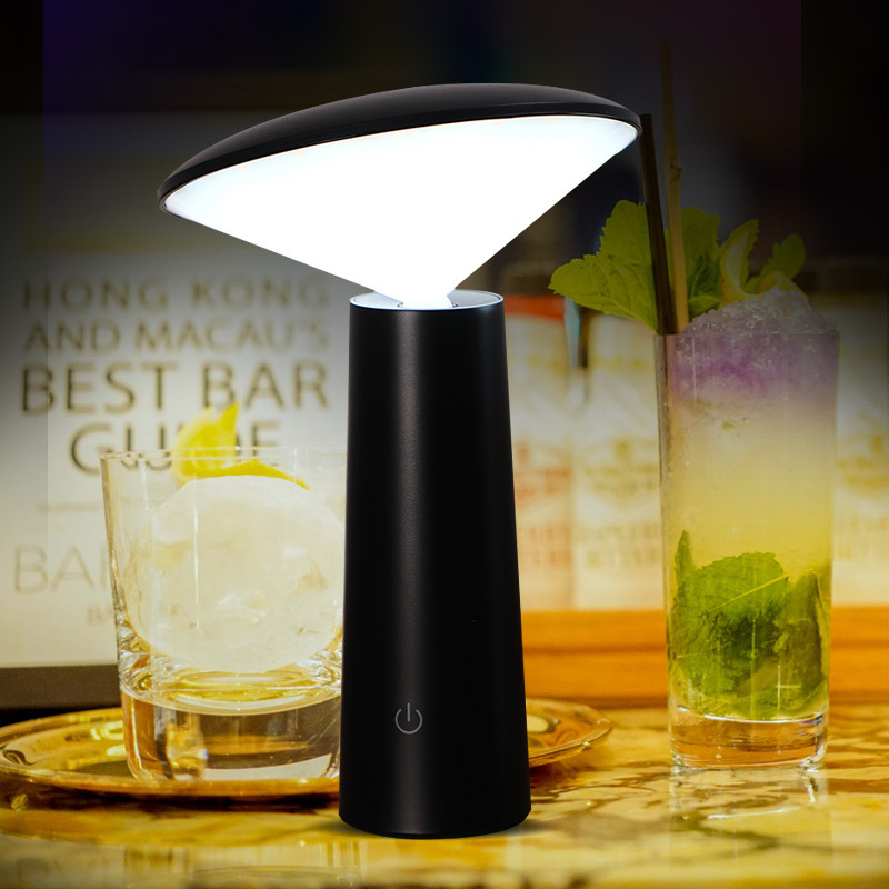 Bar lámpara de mesa LED recargable bar lámpara de limpieza barra lámpara de mesa creativa lámpara giratoria cabeza táctil cabecera hogar noche Luz