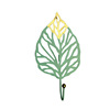 Creative mini hook hanging single -linked coat wall hook green gold -free doors and windows, door, window hooks, one piece