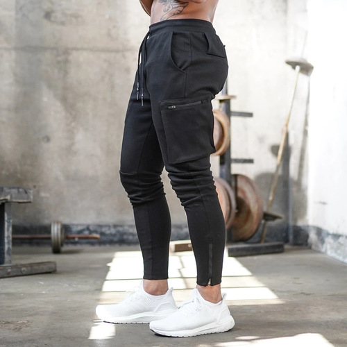  Long muscle exercise fitness overalls men's camouflage fitness pants running training pants light panel