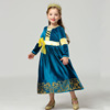 Dress with sleeves, small princess costume, evening dress, children's clothing, long sleeve, western style