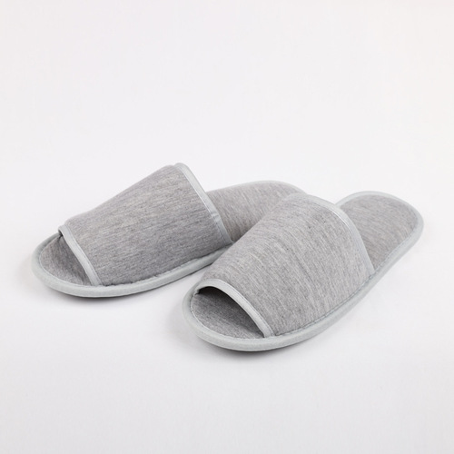 Travel Portable Disposable Foldable Slippers, Hotel Cotton Slippers Printed for Both Men and Women, Indoor Black and Gray