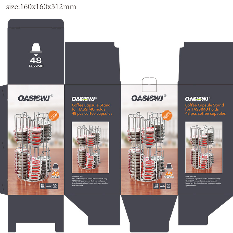 OASISWJ café cápsula rack 64 piezas doctor cápsula rack de almacenamiento giratorio Tassimo organizador de almacenamiento