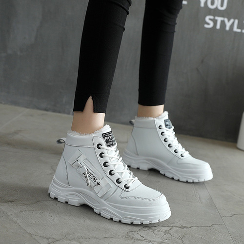 Cotton shoes for women winter  new winter large size casual plus velvet winter shoes Korean style versatile student women's shoes