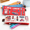 Stationery, cartoon pencil case with zipper for elementary school students, South Korea, oxford cloth, wholesale