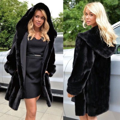 New 2025 European and American Style Autumn and Winter Faux Fur Cotton Coat for Women, Mid-Length Slim-Fit Mink Faux Fur Coat for Women