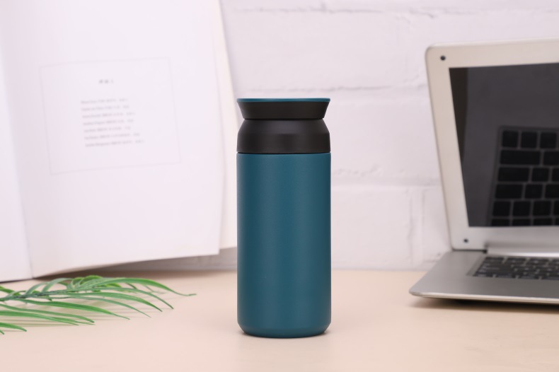 Comercio exterior nuevo 304 taza de café de acero inoxidable elemento japonés portátil doble tapa taza de regalo portátil al aire libre taza portátil