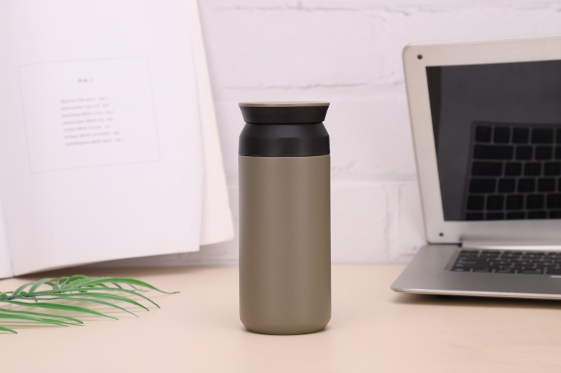Comercio exterior nuevo 304 taza de café de acero inoxidable elemento japonés portátil doble tapa taza de regalo portátil al aire libre taza portátil